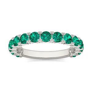 Emerald Round Brilliant Voyager Ring image, 