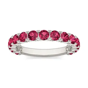 Ruby Color Round Brilliant Voyager Ring image, 