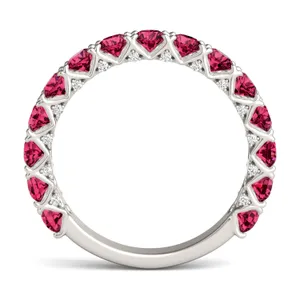 Ruby Color Round Brilliant Voyager Ring image, 