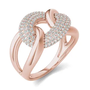 Oversized Pavé Chain Statement Ring (1/2 ct. tw.) image, 
