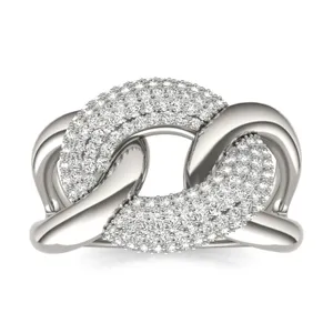 Oversized Pavé Chain Statement Ring (1/2 ct. tw.) image, 