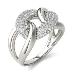 Oversized Pavé Chain Statement Ring (1/2 ct. tw.) image, 