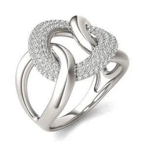 Oversized Pavé Chain Statement Ring (7/8 ct. tw.) image, 