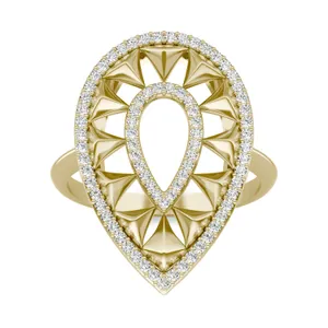 Duo Teardrop Ouro Statement Ring image, 