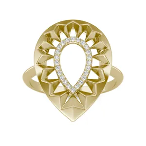 Solo Teardrop Ouro Statement Ring image, 