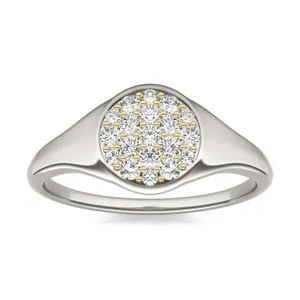 Signature Round Cluster Signet Ring image, 