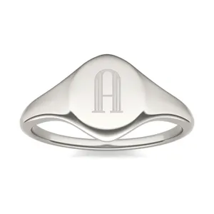 Signature Oval Initial Signet Ring image, 