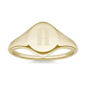 Signature Oval Initial Signet Ring K image, Signature Oval Initial Signet Ring K
