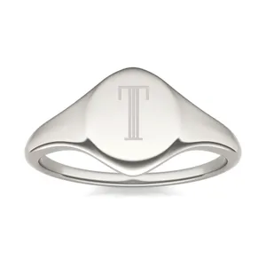 Signature Oval Initial Signet Ring image, 