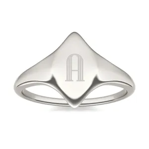 Signature Marquise Initial Signet Ring image, 
