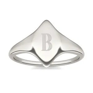 Signature Marquise Initial Signet Ring image, 