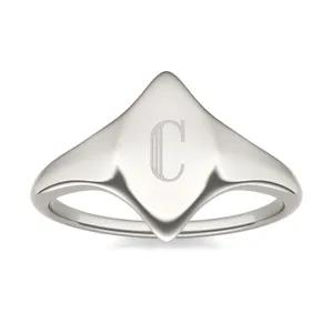 Signature Marquise Initial Signet Ring image, 