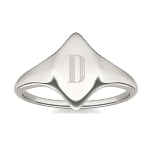 Signature Marquise Initial Signet Ring image, 