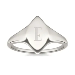 Signature Marquise Initial Signet Ring image, 