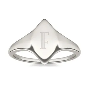 Signature Marquise Initial Signet Ring image, 