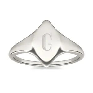Signature Marquise Initial Signet Ring image, 