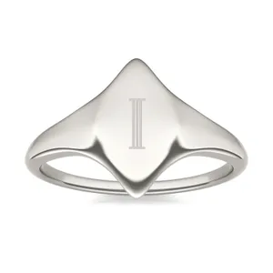 Signature Marquise Initial Signet Ring image, 
