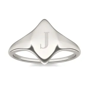 Signature Marquise Initial Signet Ring image, 