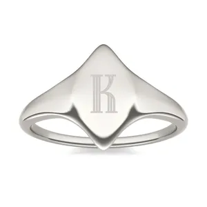 Signature Marquise Initial Signet Ring image, 