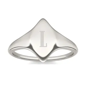 Signature Marquise Initial Signet Ring image, 