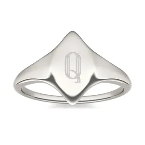 Signature Marquise Initial Signet Ring image, 