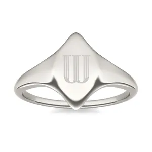 Signature Marquise Initial Signet Ring image, 