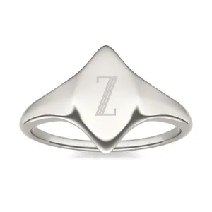Signature Marquise Initial Signet Ring image, 