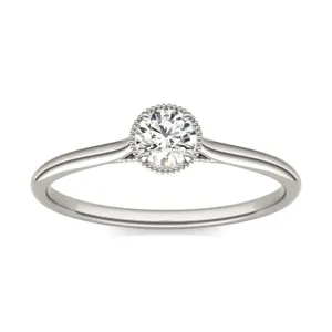 Milgrain Halo Petite Ring image, 