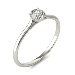 Milgrain Halo Petite Ring image, 