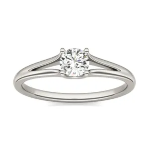 Round Brilliant Petite Split Shank Solitaire Ring image, 