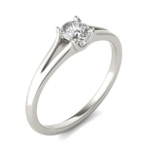 Round Brilliant Petite Split Shank Solitaire Ring image, 