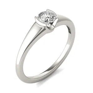 Petite Half Bezel Solitaire Ring image, 