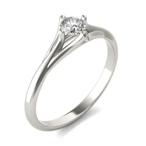 Round Brilliant Petite Kite Set Tapered Ring image, 