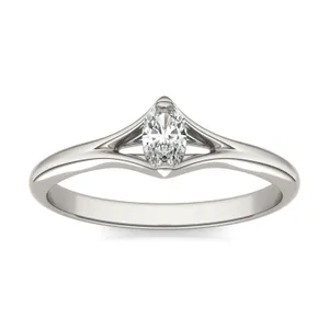 Oval Two-Prong Split Shank Petite Ring image, 