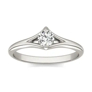 Round Brilliant Two-Prong Split Shank Petite Ring image, 