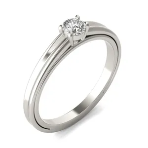 Petite Sculpted Lines Solitaire Ring image, 