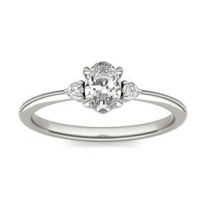 Oval Zelda Classic Three-Stone Ring image, 