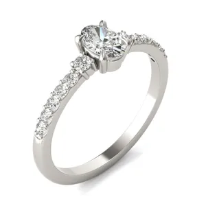 Oval Zelda Accented Three-Stone Ring image, 