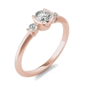 Petite Half Bezel Three-Stone Ring image, 