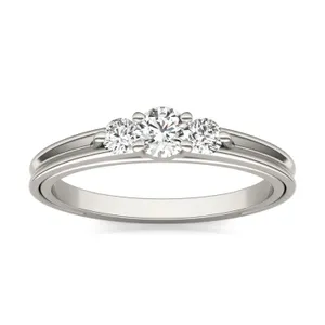 Petite Sculpted Lines Three-Stone Ring image, 