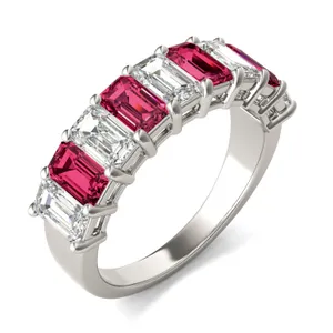 Emerald Alternating Ruby Basket Ring image, 