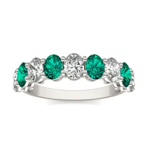 Oval Alternating Emerald Basket Ring image, 