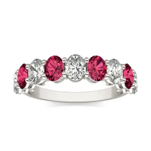 Oval Alternating Ruby Basket Ring image, 