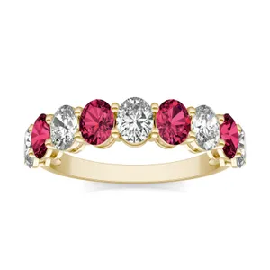 Oval Alternating Ruby Basket Ring image, 