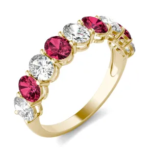 Oval Alternating Ruby Basket Ring image, 