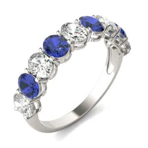 Oval Alternating Sapphire Basket Ring image, 