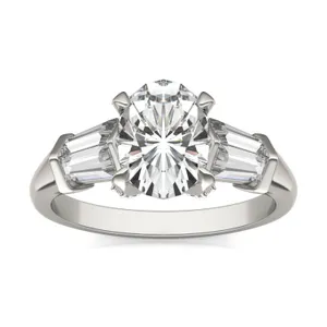 Oval Luxe Baguette Side-Stone Engagement Ring image, 