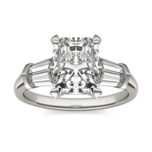 Radiant Luxe Baguette Side-Stone Engagement Ring image, 