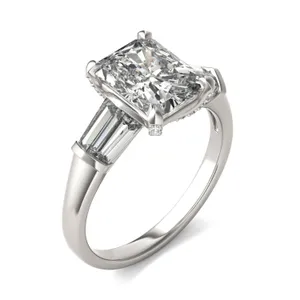 Radiant Luxe Baguette Side-Stone Engagement Ring image, 