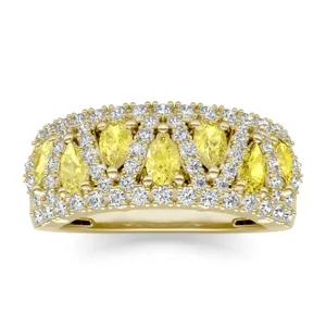 Fancy Yellow Liv Pear Ring image, 